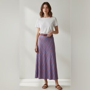 LulaRoe Blue and Orange Patterned Women's Skirt size XL maxi